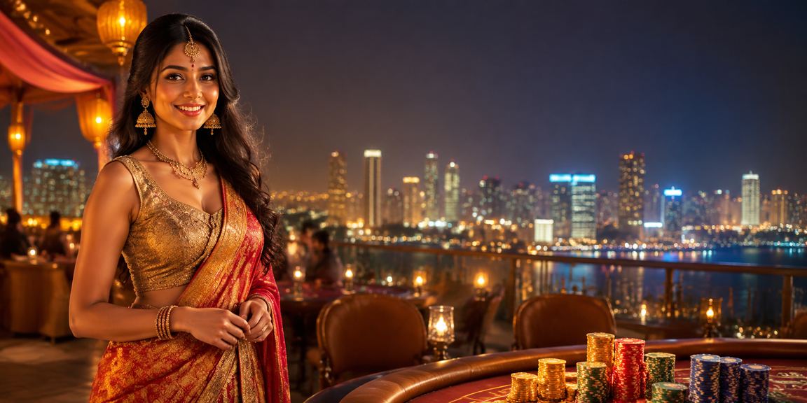 Excited players enjoying online slots via mobile during night in India